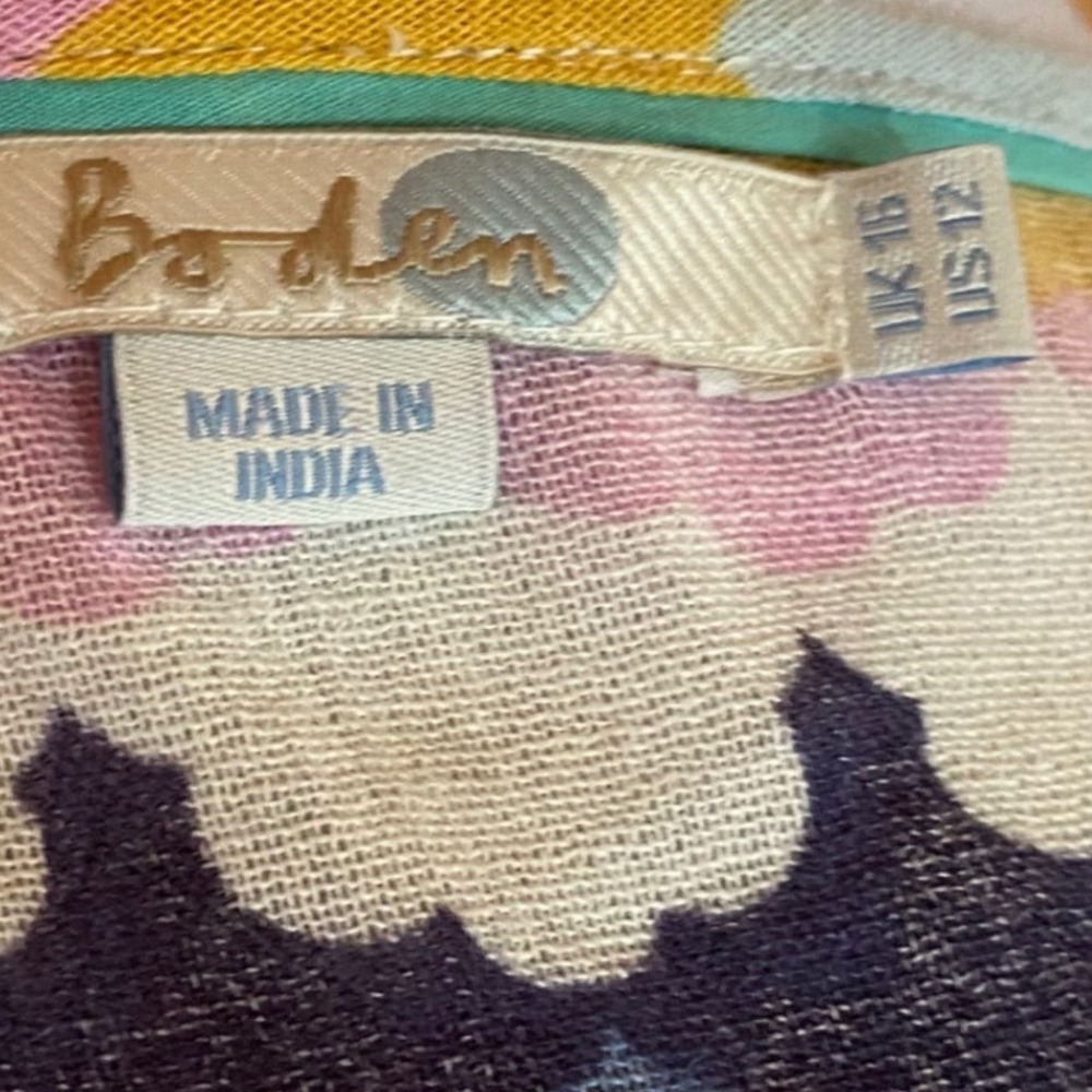 Boden Women's Multicolor Stripe Cloud Print Beach Cotton Dress M gauzy - Picture 3 of 7